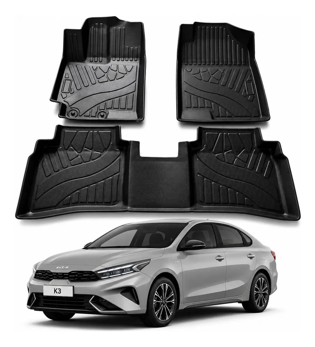 Rhino Tapetes De Uso Rudo Compatible Con Kia K3 Negro