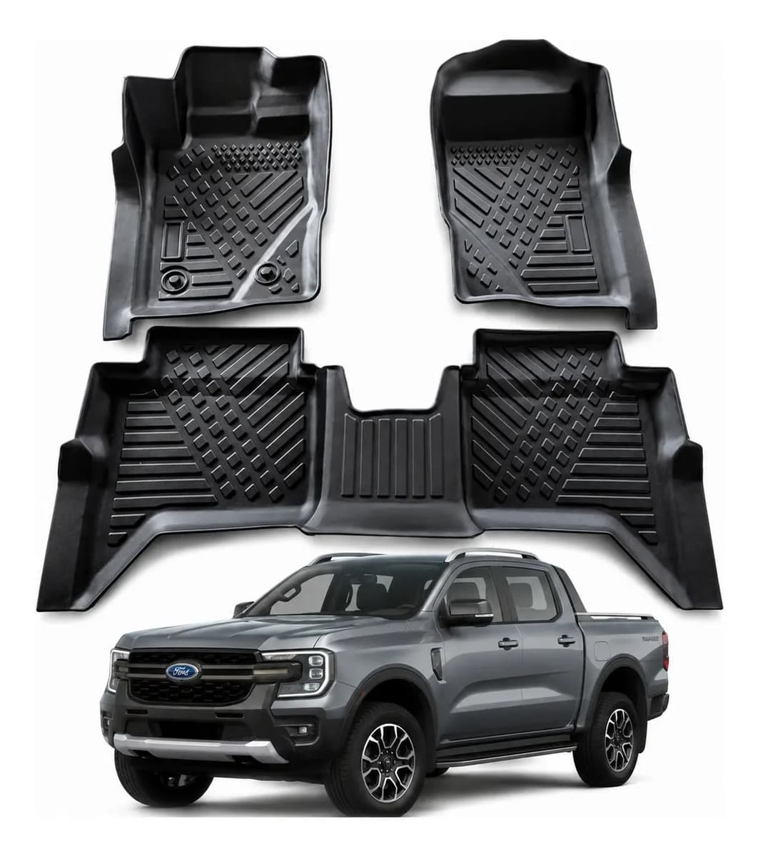 Rhino Tapetes De Uso Rudo Compatible Con Ford Ranger Negro