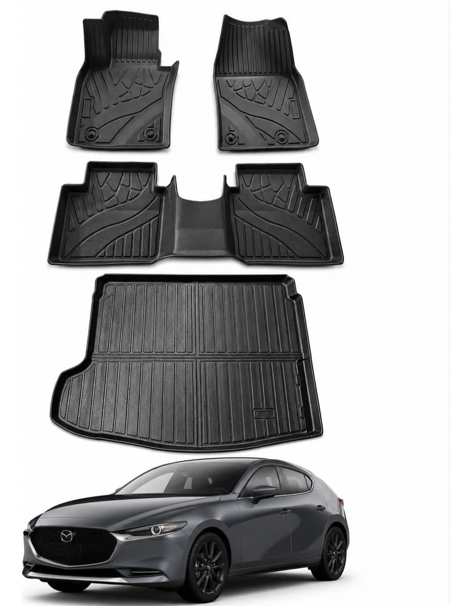 Rhino Tapetes De Uso Rudo Compatible Con Mazda 3 |tpe, Negro Negro