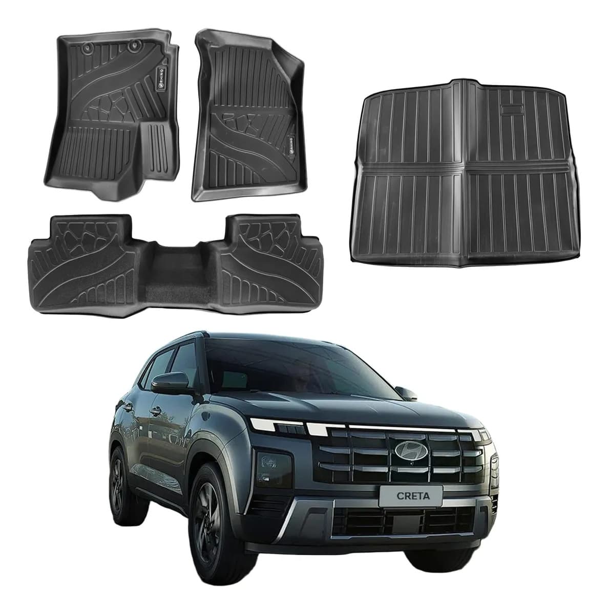 Rhino Tapetes De Uso Rudo Compatible Con Hyundai Creta Negro