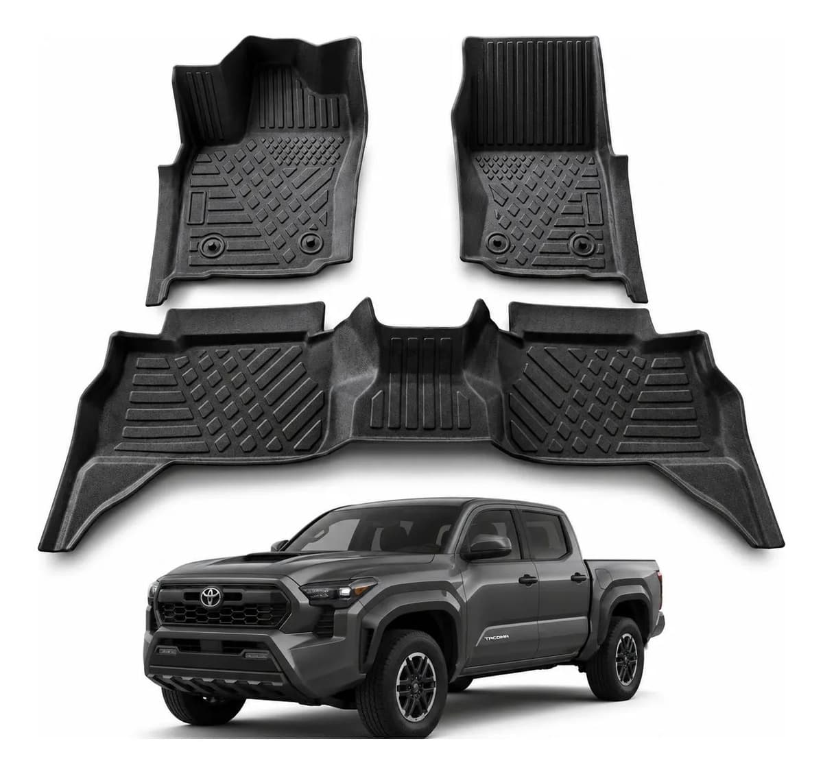 Rhino Tapetes De Uso Rudo Compatible Con Toyota Tacoma Negro