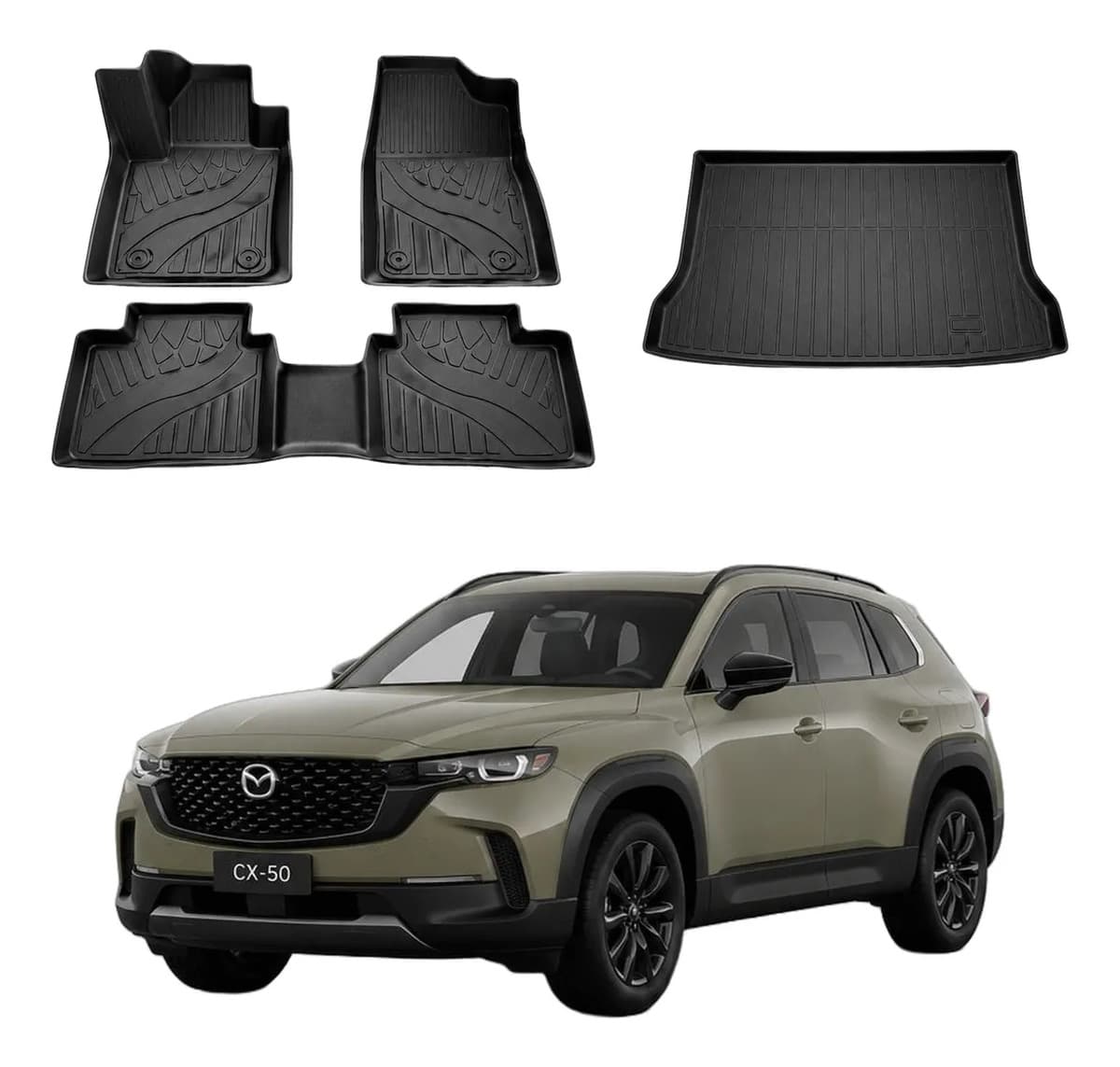 Rhino Tapetes Uso Rudo Para Vehículo Mazda CX-50 Negro